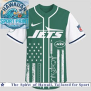 New York Jets Teacher Flag Heartbeat Custom Baseball Jersey