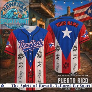 New York Puerto Rico Heritage Night Taino Symbols Custom Baseball Jersey