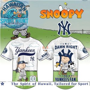 New York Yankees Snoopy Charlie Brown Baseball Jersey