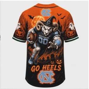 North Carolina Tar Heels Ram Go Heels Halloween Baseball Jersey North Carolina Tar Heels Ram Go Heels Halloween Baseball Jersey