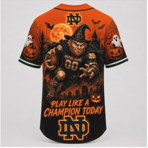 Notre Dame Fighting Irish Halloween Champion Quote Baseball Jersey