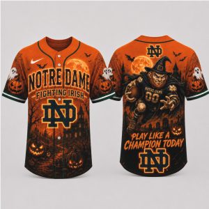 Notre Dame Fighting Irish Halloween Champion Quote Baseball Jersey