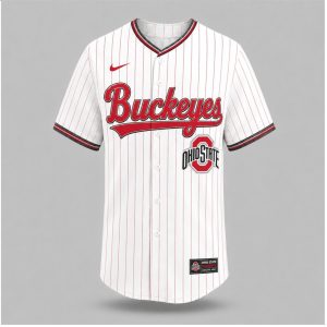 Ohio State Buckeyes Brutus Mascot Damn Right Fan Baseball Jersey