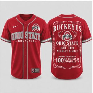 Ohio State Buckeyes Vintage Sour Mash Label College Baseball Jersey Ohio State Buckeyes Vintage Sour Mash Label College Baseball Jersey