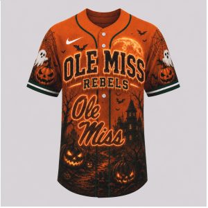 Ole Miss Rebels Mascot Hotty Toddy Spooky Halloween Baseball Jersey