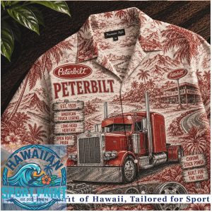 Peterbilt American Truck Legend Long Hood Heritage Aloha Shirt