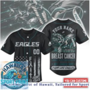 Philadelphia Eagles Breast Cancer Awareness Faith Baseball Jersey