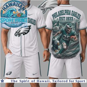 Philadelphia Eagles Football Skull Graphic Baseball Jersey