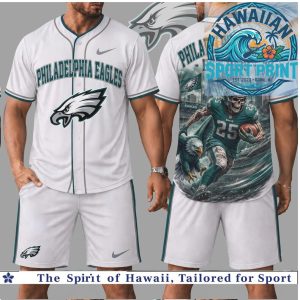 Philadelphia Eagles Football Skull Graphic Baseball Jersey