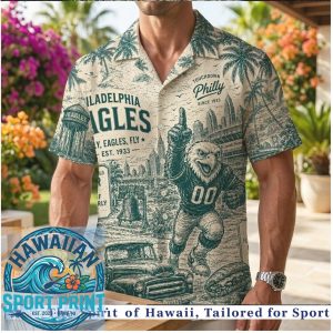Philadelphia Eagles Swoop Football Heritage Vintage Hawaiian Shirt