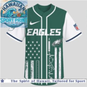 Philadelphia Eagles Teacher American Flag Heartbeat Baseball Jersey