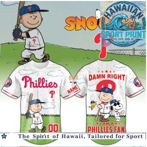Philadelphia Phillies Snoopy Charlie Brown Fans Baseball Jersey