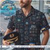Mountain Bike Cycling American Flag Red Silhouette Hawaiian Shirt Mountain Bike Cycling American Flag Red Silhouette Hawaiian Shirt