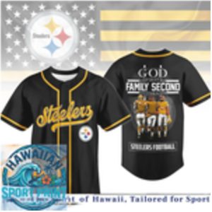 Pittsburgh Football God First Family Second Baseball Jersey