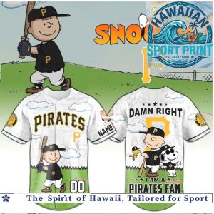 Pittsburgh Pirates Snoopy Charlie Brown Fans Baseball Jersey
