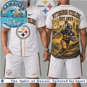 Pittsburgh Steelers Football Skull Graphic Baseball Jersey
