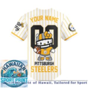 Pittsburgh Steelers Hello Kitty Custom Name Baseball Jersey