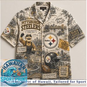 Pittsburgh Steelers Mascot Collage Vintage Football Hawaiian Shirt