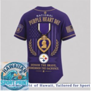 Pittsburgh Steelers National Purple Heart Day Honor The Brave Baseball Jersey