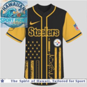 Pittsburgh Steelers Teacher American Flag Heartbeat Baseball Jersey