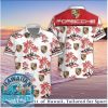 Quevilly Rouen Metropole Red Palm Tree Beach Button Down Shirt Quevilly Rouen Metropole Red Palm Tree Beach Button Down Shirt