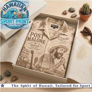Post Malone Country Star Energy Vintage Toile Hawaiian Shirt