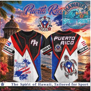 Puerto Rico Flag Taino Turtle Morro Castle Custom Baseball Jersey