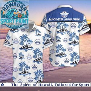 Quick Step Alpha Vinyl Tropical Palm Beach Button Down Shirt