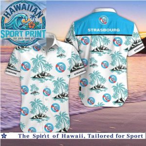 RC Strasbourg Alsace Club Tropical Palm Beach Aloha Shirt