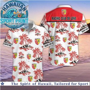 Racing Club De Lens Palm Trees Beach Hawaiian Shirt