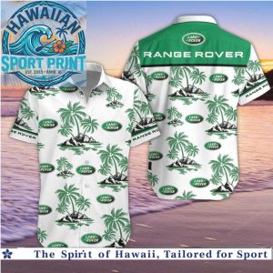 Range Rover SUV Cars Palm Trees Beach Hawaiian Shirt
