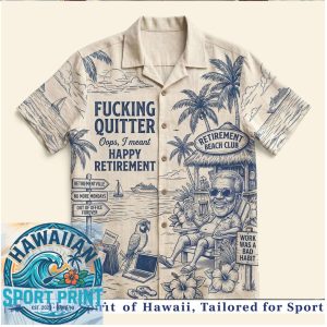 Retirement Beach Club Funny Quitter Vacation Hawaiian Shirt