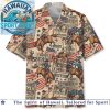 Patriotic Softball Red White Blue Flowers Gloves Sports Hawaiian Shirt Patriotic Softball Red White Blue Flowers Gloves Sports Hawaiian Shirt
