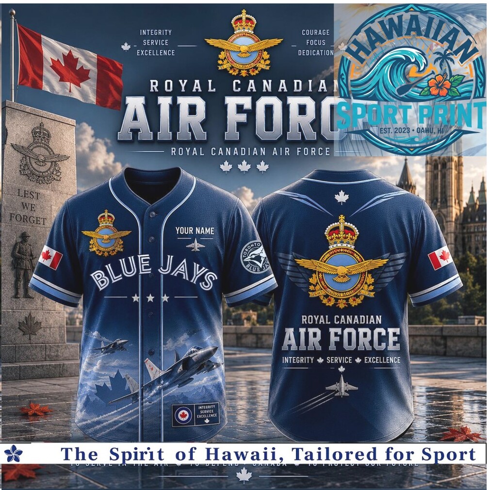 Royal Canadian Air Force Blue Jays Fighter Jet Baseball Jersey Royal Canadian Air Force Blue Jays Fighter Jet Baseball Jersey