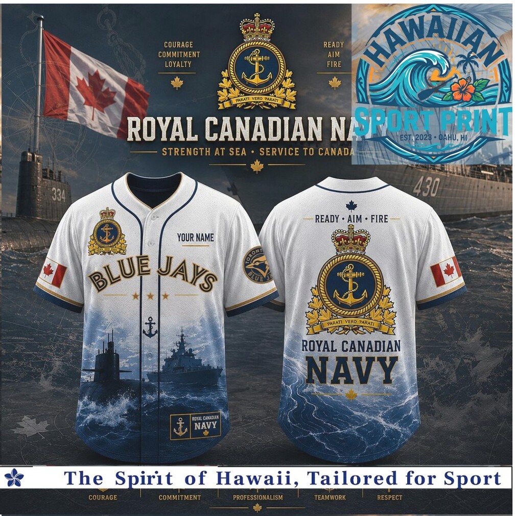Royal Canadian Navy Toronto Blue Jays Submarine Baseball Jersey Royal Canadian Navy Toronto Blue Jays Submarine Baseball Jersey