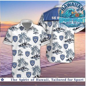 SC Bastia Football Club Tropical Palm Beach Aloha Shirt