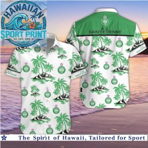 Saint Etienne Football Club Palm Trees Beach Hawaiian Shirt