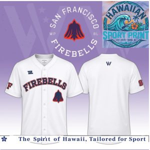 San Francisco Firebells White Baseball Jersey Custom Team Uniform