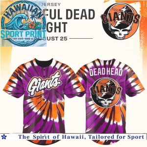 San Francisco Giants Grateful Dead Tie Dye Baseball Jersey