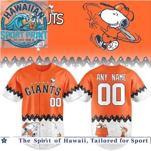 San Francisco Giants Peanuts Snoopy Baseball Jersey Orange