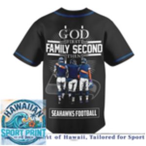 Seattle Football God First Family Second Baseball Jersey