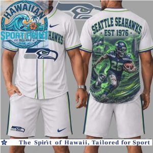 Seattle Seahawks Football Skull Mascot Est 1976 Baseball Jersey