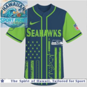 Seattle Seahawks Teacher Flag Heartbeat Custom Baseball Jersey