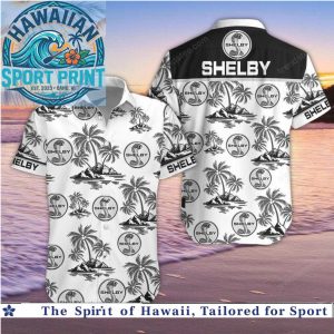 Shelby Cobra Muscle Car Palm Tree Tropical Beach Hawaiian Shirt