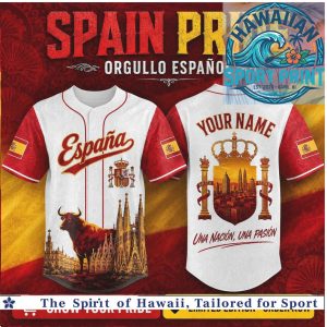 Spain Pride Orgullo Espanol Bull Madrid Skyline Baseball Jersey