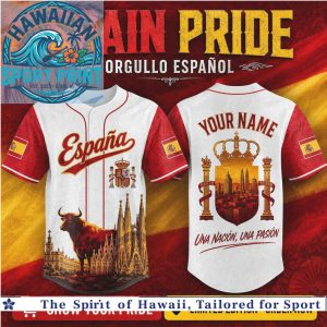 Spain Pride Orgullo Espanol Bull Madrid Skyline Baseball Jersey