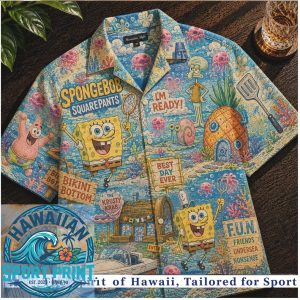 SpongeBob SquarePants Bikini Bottom Vintage Toile Hawaiian Shirt
