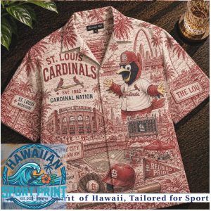 St Louis Cardinals Fredbird Busch Stadium Vintage Hawaiian Shirt