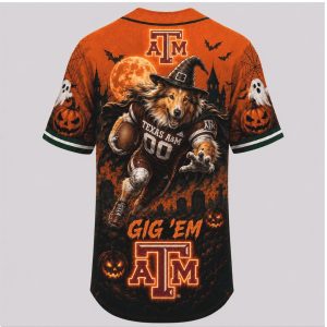 Texas Aggies Mascot Spooky Halloween Gig Em Baseball Jersey Texas Aggies Mascot Spooky Halloween Gig Em Baseball Jersey
