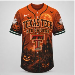 Texas Tech Red Raiders Mascot Guns Up Halloween Baseball Jersey Texas Tech Red Raiders Mascot Guns Up Halloween Baseball Jersey